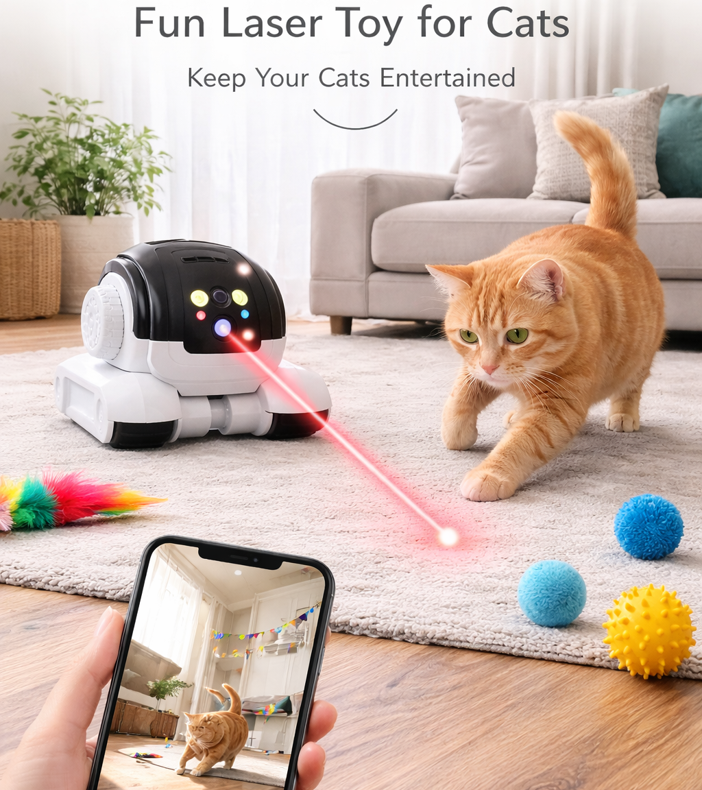 Smart Mobile Robot Camera: 360° All-Terrain Home & Pet Monitor