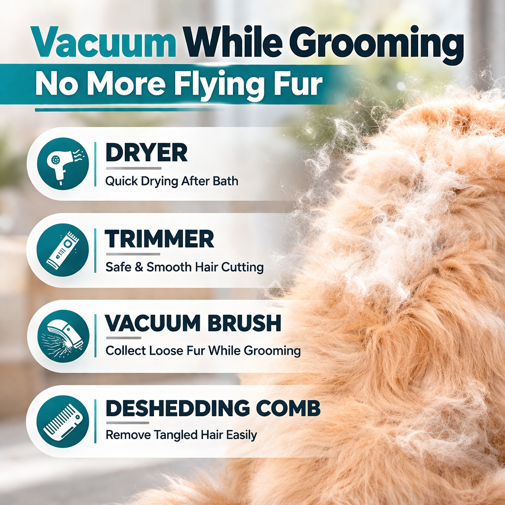 6-in-1 Pet Grooming Vacuum Kit