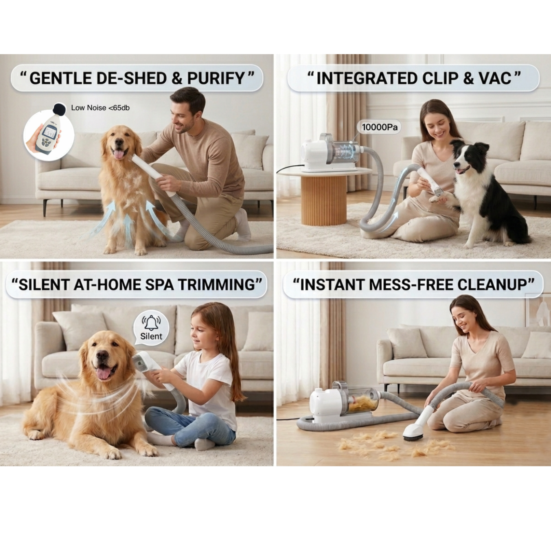 6-in-1 Pet Grooming Vacuum Kit