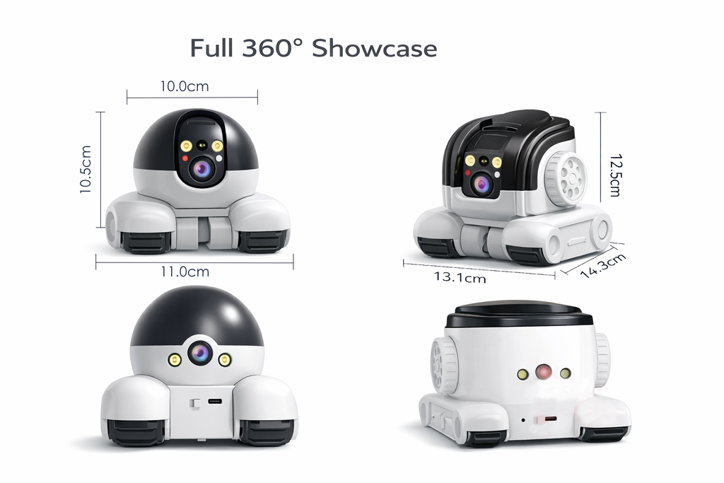Smart Mobile Robot Camera: 360° All-Terrain Home & Pet Monitor