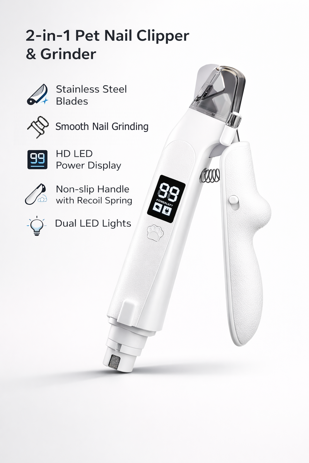 2-in-1 LED Pet Nail Clipper & Grinder