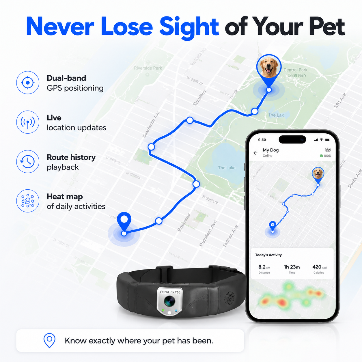 Smart Pet GPS Camera Collar