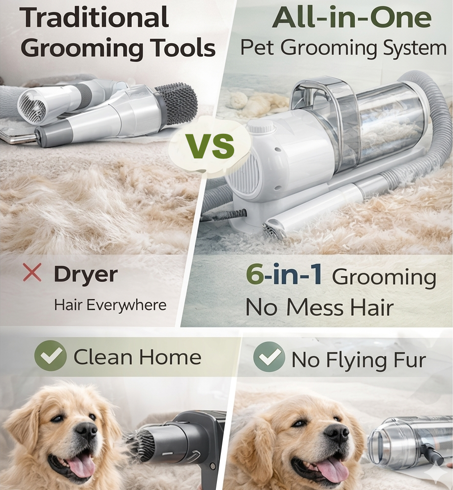 6-in-1 Pet Grooming Vacuum Kit