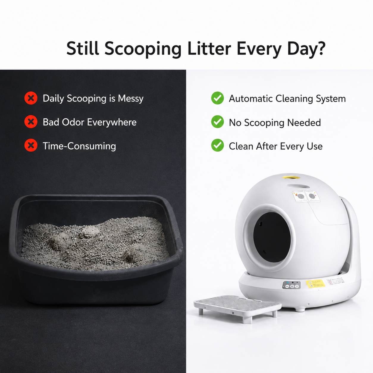 Smart Self-Cleaning Cat Litter Box