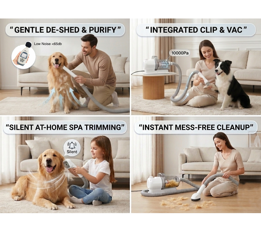 6-in-1 Pet Grooming Vacuum Kit