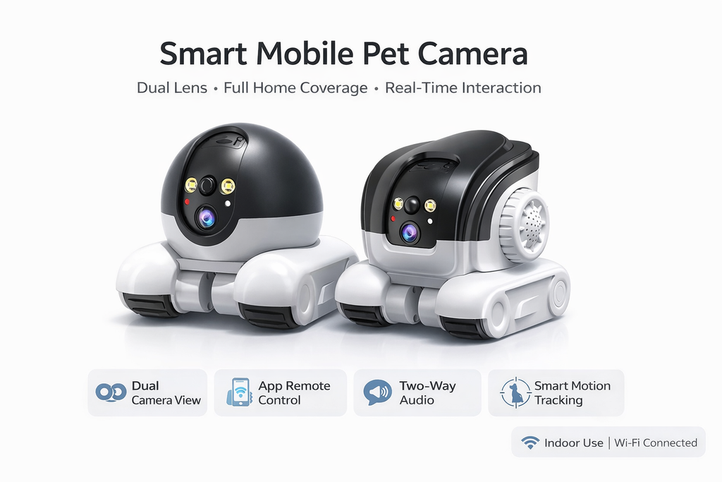 Smart Mobile Robot Camera: 360° All-Terrain Home & Pet Monitor