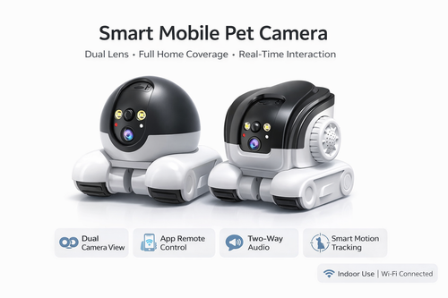 Smart Mobile Robot Camera: 360° All-Terrain Home & Pet Monitor